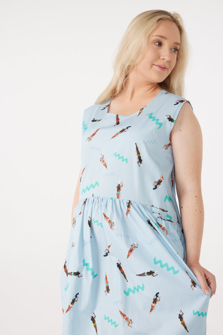 Isla on Vacay Breastfeeding Dress in Bondi Surfers - Rex and Isla