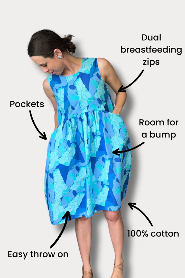 Isla on Vacay Dress in Great Barrier Reef Print - Rex and Isla